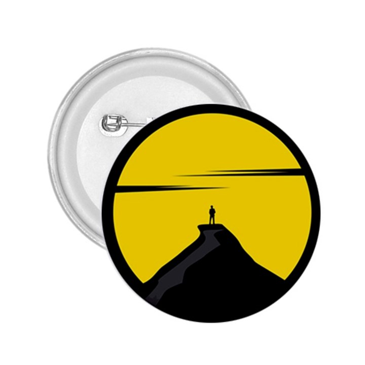 Man Mountain Moon Yellow Sky 2.25  Buttons