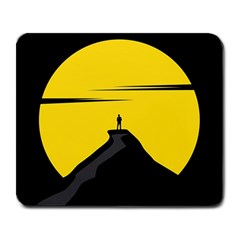 Man Mountain Moon Yellow Sky Large Mousepads