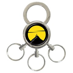 Man Mountain Moon Yellow Sky 3-Ring Key Chains