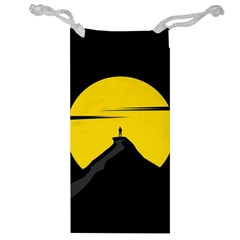 Man Mountain Moon Yellow Sky Jewelry Bag