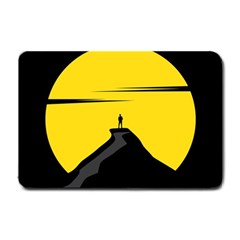 Man Mountain Moon Yellow Sky Small Doormat 