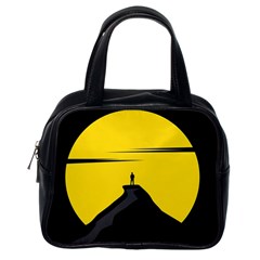 Man Mountain Moon Yellow Sky Classic Handbags (One Side)