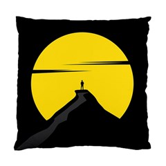 Man Mountain Moon Yellow Sky Standard Cushion Case (One Side)