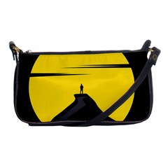 Man Mountain Moon Yellow Sky Shoulder Clutch Bags