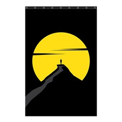 Man Mountain Moon Yellow Sky Shower Curtain 48  X 72  (small)  by Nexatart