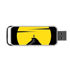 Man Mountain Moon Yellow Sky Portable USB Flash (One Side)