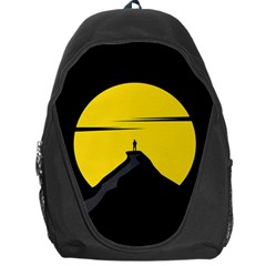 Man Mountain Moon Yellow Sky Backpack Bag