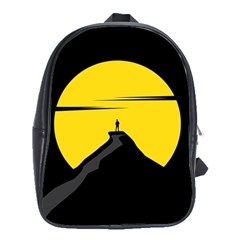 Man Mountain Moon Yellow Sky School Bag (XL)