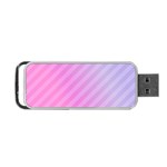 Diagonal Pink Stripe Gradient Portable USB Flash (Two Sides) Back