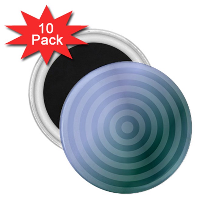 Teal Background Concentric 2.25  Magnets (10 pack) 