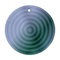 Teal Background Concentric Round Ornament (two Sides) by Nexatart