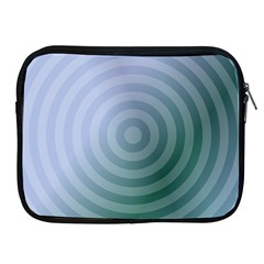 Teal Background Concentric Apple Ipad 2/3/4 Zipper Cases by Nexatart