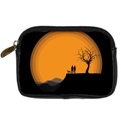 Couple Dog View Clouds Tree Cliff Digital Camera Cases by Nexatart