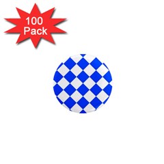 Blue White Diamonds Seamless 1  Mini Magnets (100 Pack)  by Nexatart