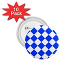 Blue White Diamonds Seamless 1.75  Buttons (10 pack) Front