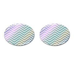 Zigzag Line Pattern Zig Zag Cufflinks (oval) by Nexatart