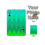 Green Zig Zag Chevron Classic Pattern Playing Cards 54 (Mini)  Front - SpadeQ