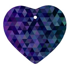 Triangle Tile Mosaic Pattern Heart Ornament (two Sides) by Nexatart