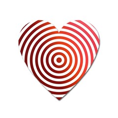 Concentric Red Rings Background Heart Magnet by Nexatart