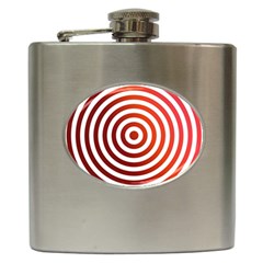 Concentric Red Rings Background Hip Flask (6 Oz) by Nexatart