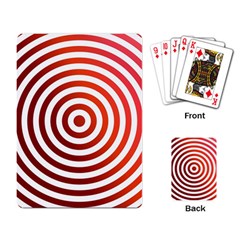 Concentric Red Rings Background Playing Card