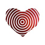 Concentric Red Rings Background Standard 16  Premium Flano Heart Shape Cushions Front