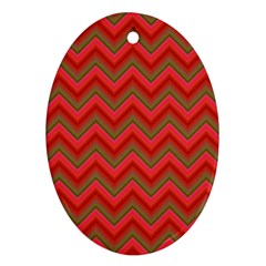 Background Retro Red Zigzag Oval Ornament (two Sides) by Nexatart