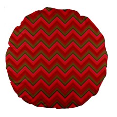 Background Retro Red Zigzag Large 18  Premium Round Cushions by Nexatart