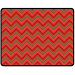 Background Retro Red Zigzag Double Sided Fleece Blanket (Medium)  58.8 x47.4  Blanket Back