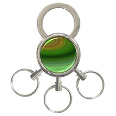 Green Background Elliptical 3-ring Key Chains