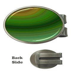 Green Background Elliptical Money Clips (Oval) 