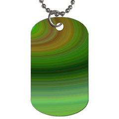 Green Background Elliptical Dog Tag (One Side)