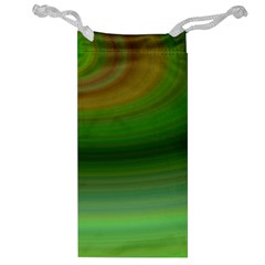 Green Background Elliptical Jewelry Bag by Nexatart