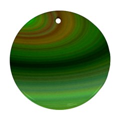 Green Background Elliptical Round Ornament (Two Sides)