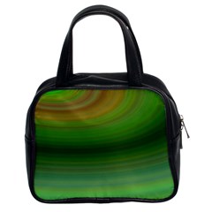 Green Background Elliptical Classic Handbags (2 Sides)