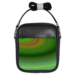 Green Background Elliptical Girls Sling Bags by Nexatart
