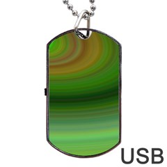 Green Background Elliptical Dog Tag USB Flash (Two Sides)