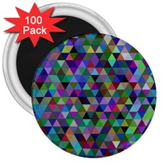 Triangle Tile Mosaic Pattern 3  Magnets (100 Pack) by Nexatart