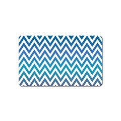 Blue Zig Zag Chevron Classic Pattern Magnet (name Card) by Nexatart