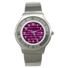 Galaxy Stripes Pattern Stainless Steel Watch by dflcprints