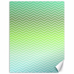 Green Line Zigzag Pattern Chevron Canvas 18  X 24   by Nexatart