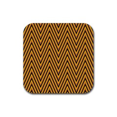 Chevron Brown Retro Vintage Rubber Coaster (square) 