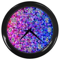 Triangle Tile Mosaic Pattern Wall Clocks (black) by Nexatart