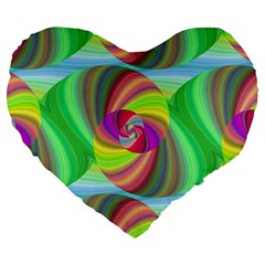 Seamless Pattern Twirl Spiral Large 19  Premium Heart Shape Cushions by Nexatart