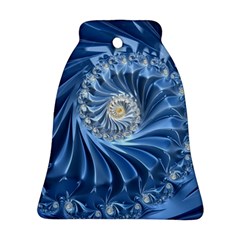 Blue Fractal Abstract Spiral Bell Ornament (two Sides) by Nexatart