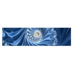 Blue Fractal Abstract Spiral Satin Scarf (Oblong) Front