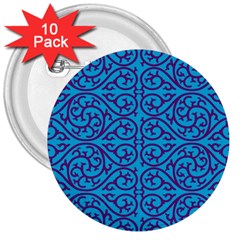 Monogram Blue Purple Background 3  Buttons (10 Pack)  by Nexatart
