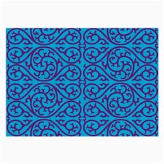 Monogram Blue Purple Background Large Glasses Cloth (2-side)