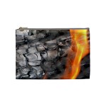 Fireplace Flame Burn Firewood Cosmetic Bag (Medium)  Front