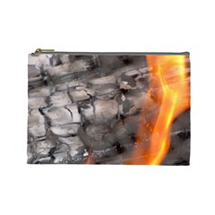 Fireplace Flame Burn Firewood Cosmetic Bag (large)  by Nexatart